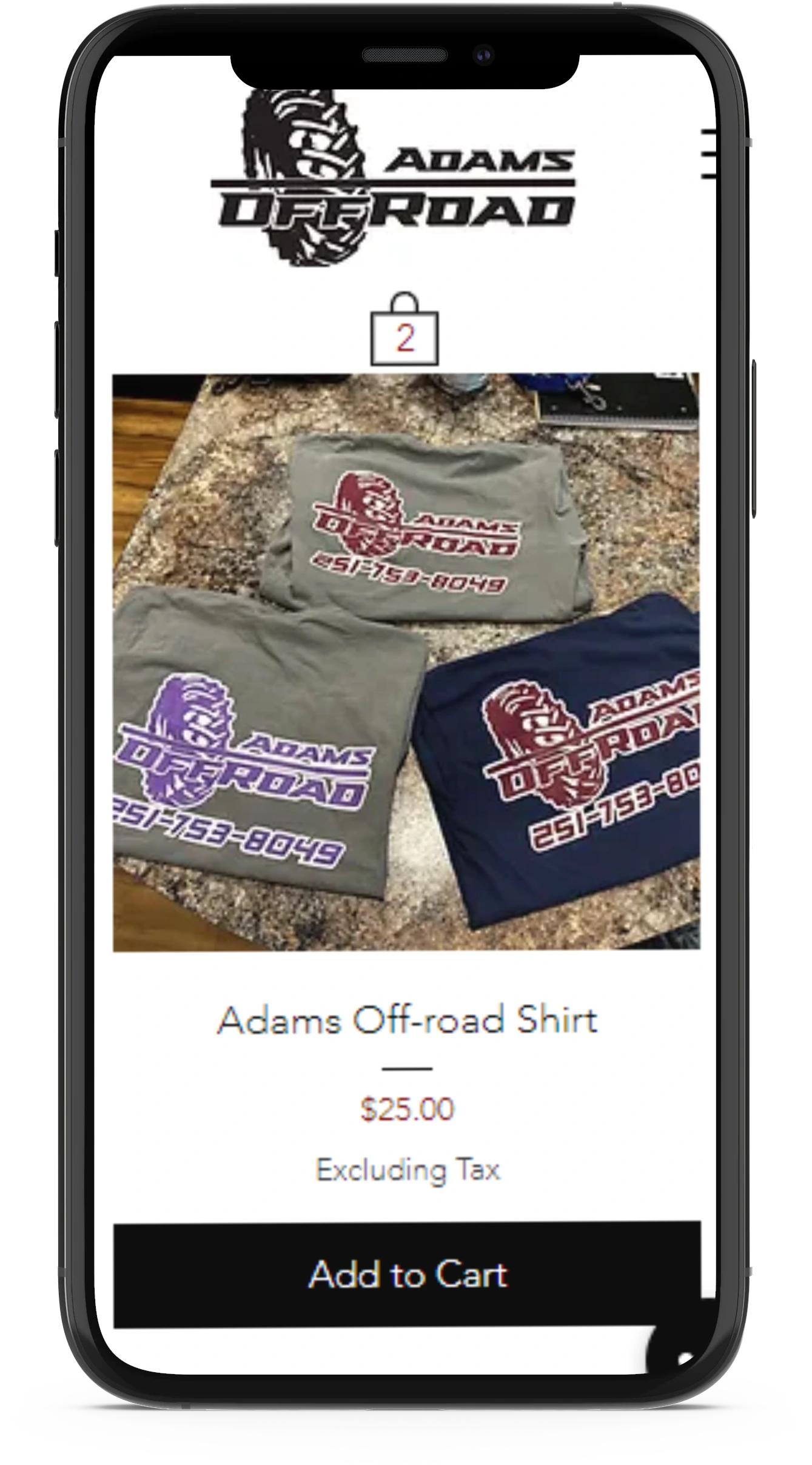 Adams Offroad LLC full website screenshot