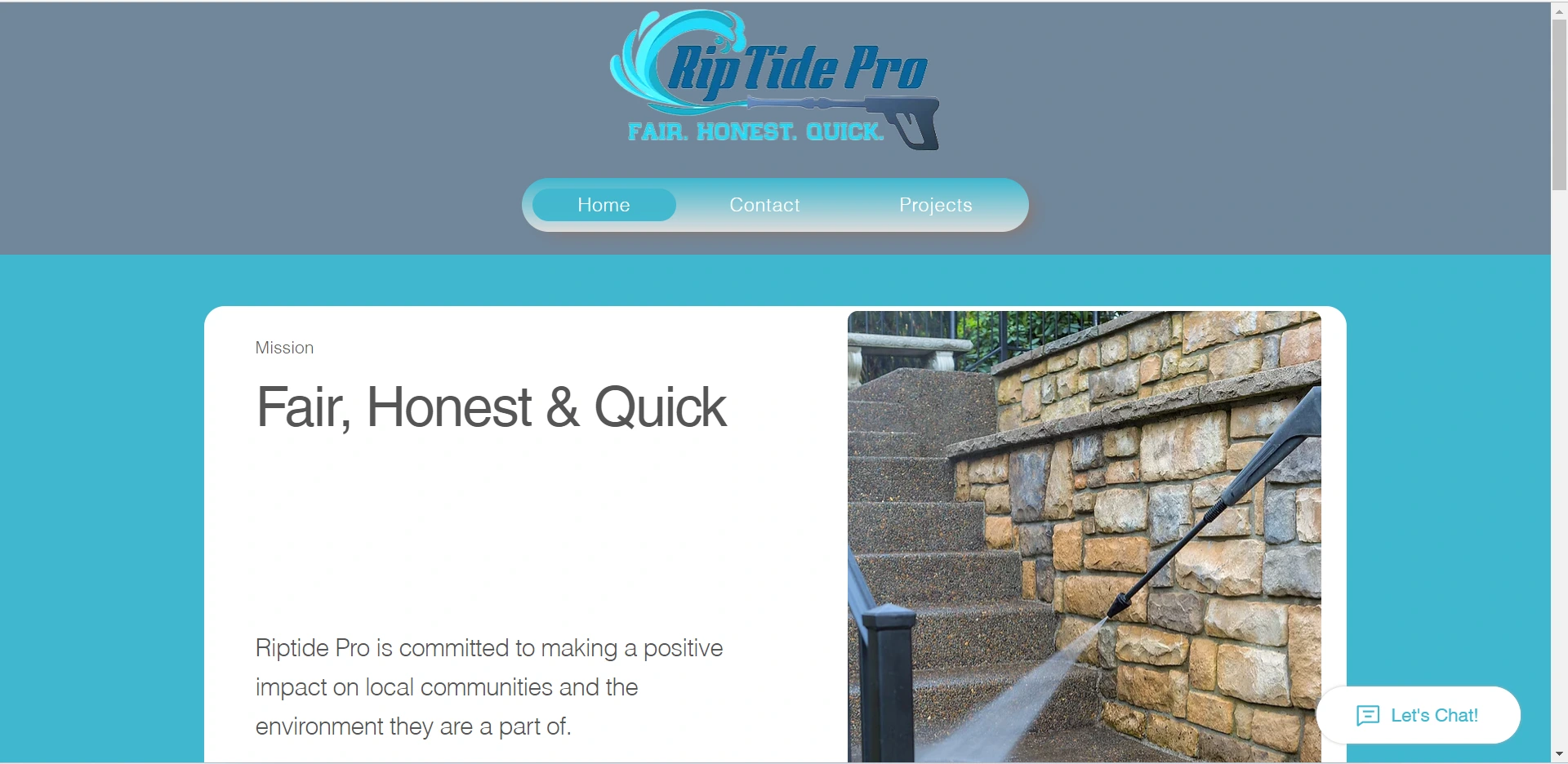 Riptide Pro Washing full desktop website view
